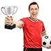 Juvale Silver Award Trophy Cup for Kids Sports, Basketball and Soccer Competitions, 6.3 x 8 x 4 in.
