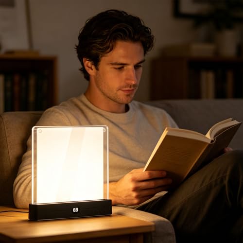 Luz de lectura acrílica con círculo suave de luz regulable y panel transparente 5