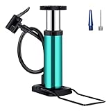 Bike Pump, Mini Bicycle Pump Portable Bike Floor Pump with Presta and Schrader Valves Aluminum Alloy