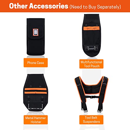 Yardmaris Metal Hammer Holster Tool Holder Axe Loop Hatchet Catch Rings With Multi-Pocket For Tool Fits Up To 2-Inch Belts #TOP6