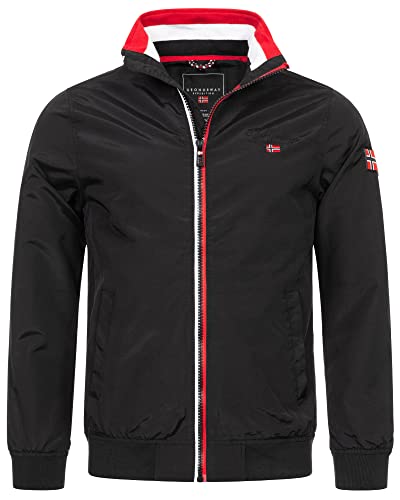 Geographical Norway Giacca da uomo per le mezze stagioni, stagione estiva, giacca a vento Blouson Production H-H, Nero , M