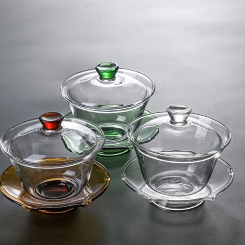 Juego de té gongfu de cristal con taza y plato para oficina 7