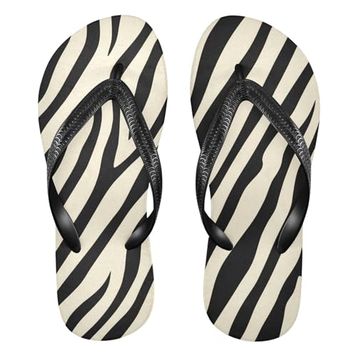 Zebra Black Stripe Flip Flop Beach Summer Casual Sandal for Women & Men Shower Shoes 20861848