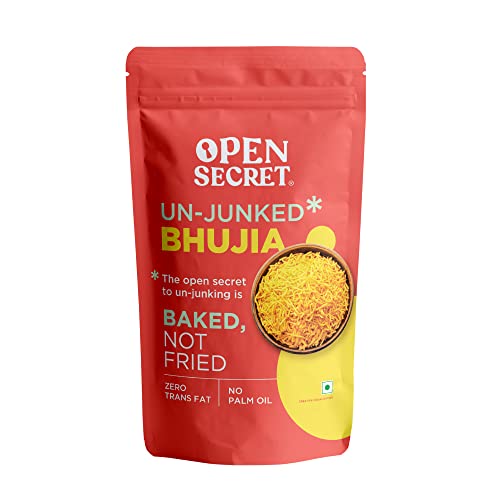Image of Open Secret Unjunked Bhujia (Pack of 1) | Baked not Fried | Namkeen | No Palm Oil | Zero Trans Fat| Healthy Snacks| Tea Time | 350gm