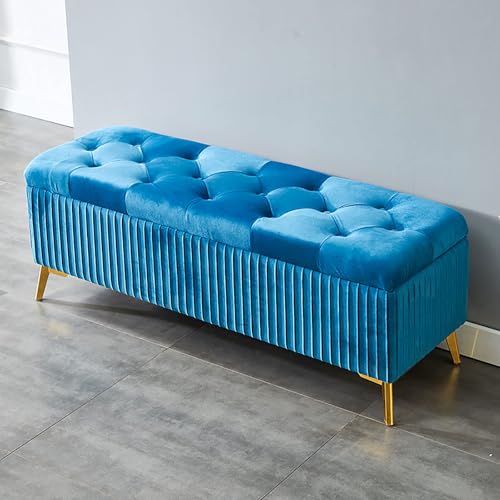 Banc de rangement velours pour optimiser l'espace du salon et de la chambre