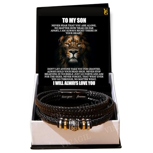 To My Son Bracelet, Son Gifts From Mom And Dad, Bracelet For Son From Dad, Son Bracellet From Mom, Birthday Gift For Son, Men Bracelet, Gift For My Son Birthday With Message Card And Gift Box