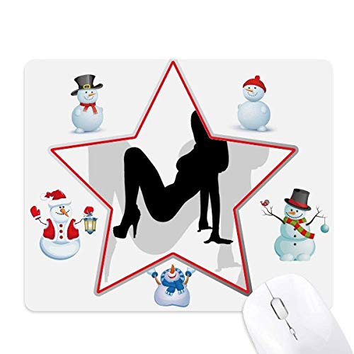 Tapis de souris Noël bonhomme de neige et étoile pour bureau chic