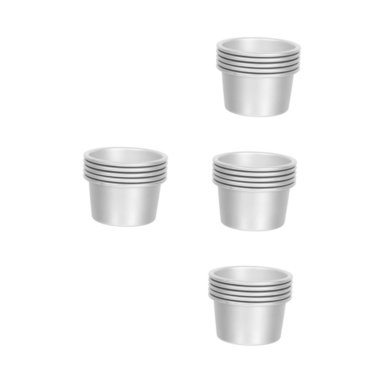 ABOOFAN 20 Pièces Moule à gâteau en aluminium moules à pâtisserie en métal tasses à cupcakes manche alliage d'aluminium
