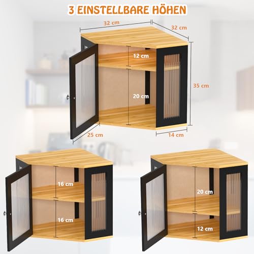 EXABANG Corner Bamboo Bread Bin Bread Storage Box with 2 Levels, Wooden Bread Container Bread Storage Food Safe Easy Care Bread Box 32 x 32 x 35 cm - Cosy Home Interiors EXABANG Corner Bamboo Bread Bin Bread Storage Box with 2 Levels, Wooden Bread Container Bread Storage Food Safe Easy Care Bread Box 32 x 32 x 35 cm - Image 4