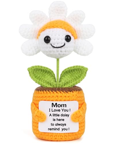 Sizobi Birthday Gifts for Mom from Daughter Son, Handmade Emotional Support Crochet Mini Daisy Gift...