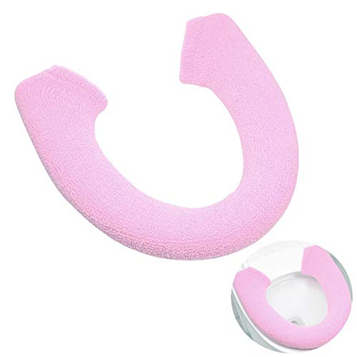 UKKD Weiche Warme Verdicken Wc Sitzbezüge Knopf-Art Wc-Sitzkissen-Matten-Auflage,Rosa
