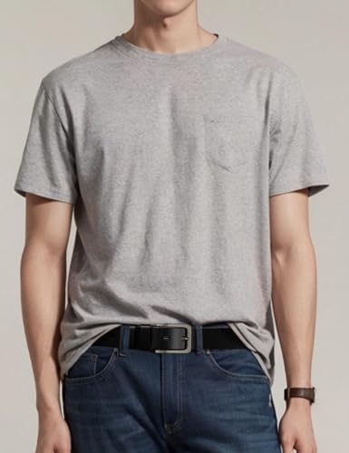 Image of Mens Dress Belt,Genuine Casual Leather Belts for Men 1.5 inch Width