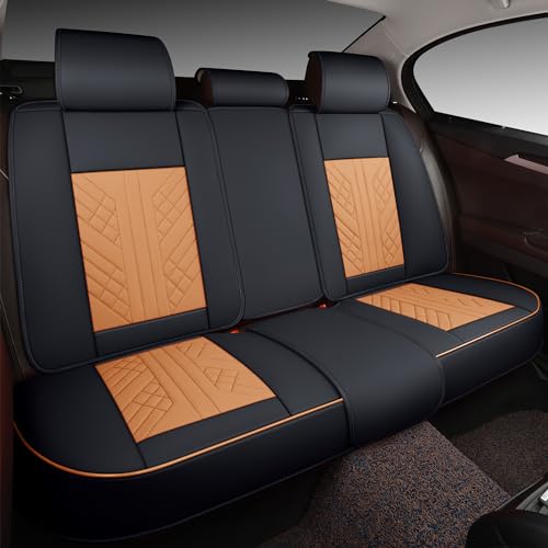 Image of GXT Bench Seat Cover, Premium Faux Leather Bench Seat Covers for Trucks - Universal Fit for Most Sedans SUV Pick-up Truck, Durable for Long Lasting Protection(Black and Orange)