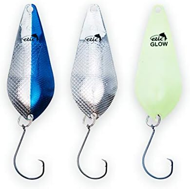 ETIC Cobra Fishing Spoons Kit 100% Made of Brass, 3pcs Fishing Lures, Fishing Tackle, Ice Fishing, Fishing Gear, Fishing Lures for Trout, Pike, Walleye, Bass, Salmon and Mores