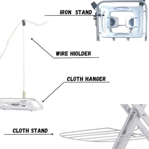 Image of Premium Ironing Board for Home | Wide Surface, Heat-Proof Cover, Foldable Design, Adjustable Height | Strong & Durable Iron Table (43 X 18, Royal)