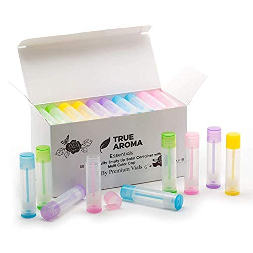 Premium Vials, 50 pcs, Multi-Color Empty Lip Balm Containers - Make Your Own