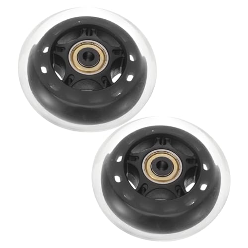 GRIRIW 2Pcs Roller Skate Wheels PU Transparent Replacement Indoor Outdoor Skate Wheels with Bearings for Smooth Gliding and Easy to Install Accessories for Skating Enthusiasts