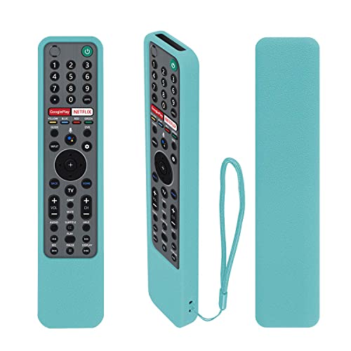 Image of Silicone Remote Cover Compatible for Sony Voice RMF-TX600U RMF-TX500E Smart TV Remote Control Remote Case with Loop (Sky Blue)