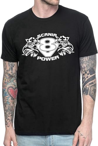 Scania V8 Power Graphic Tee Shirt Casual Tops Men O Neck T Shirt Adult Tee Shirt Size XL
