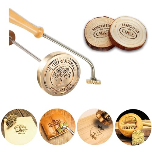 Fer de Marque Personnalisé pour Bois, Stamp en Métal avec Logo pour le Travail du Bois, le Barbecue et les Travaux Manuels, Fer à Marquer Durables pour Bois, Cuir,...