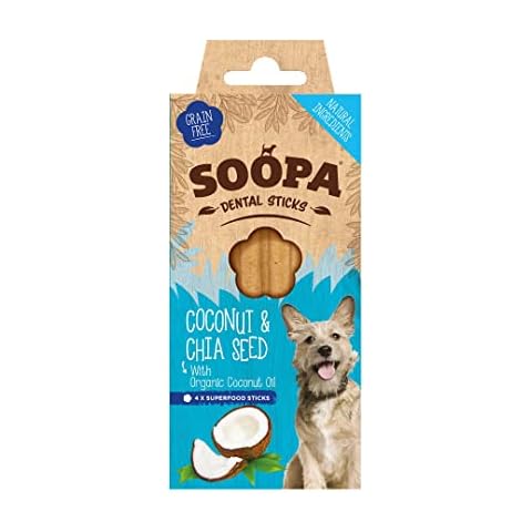 Soopa Grain Free Coconut and Chia Seed Dental Dog Treats, 4 Sticks Cover