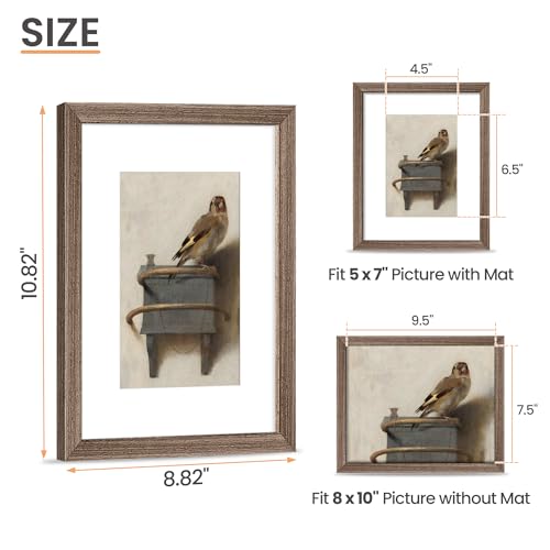 Image of upsimples 8x10 Picture Frame Solid Wooden, Nursery Decor, 1Pack Brown