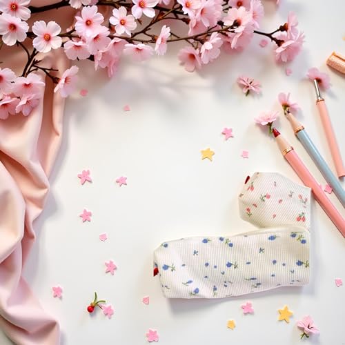 Image of Jowxsx Girly Pencil Case, Floral, Cute Case, Pencil Pouch, Girly, Pouch Floral, Pencil Case for Teen Girls, Personal Organizers