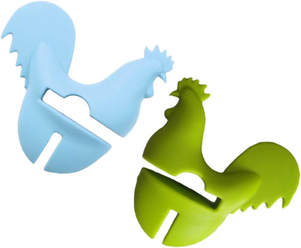 2Pcs Silicone Pot Side Clip Cartoon Chick Spill Proof