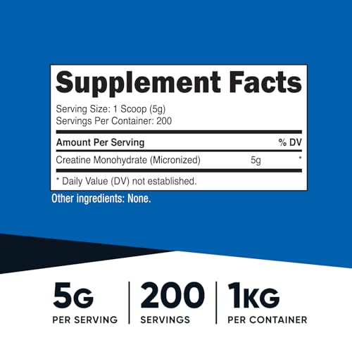 Image of Nutricost Creatine Monohydrate Micronized Powder (1 KG) | Pure Creatine Monohydrate