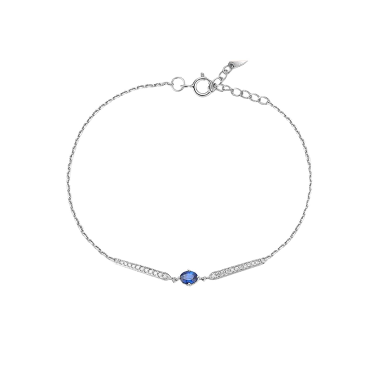 Friendship Bracelet Kit, Süße Armbänder Oval mit 0.25ct Saphir Weißgold Geschenk für Damen