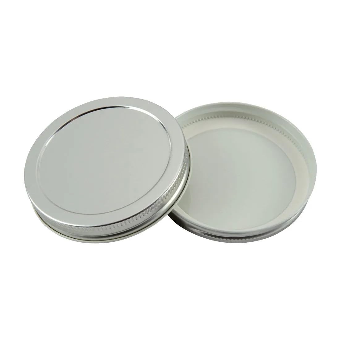 North Mountain Supply 89-400 Silver Metal Lids – Continuous Thread Closures with Plastisol Liner – Fits 32 Ounce Straight Sided Quart Jars – 89 mm – 12 Pack