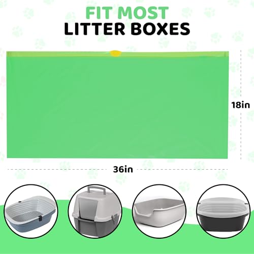 Image of EZ Pick Up Dog & Cat Pet Waste Clean Up Bags Litter Liners (Green, 36 inchx18 inch) | strong heavy duty
