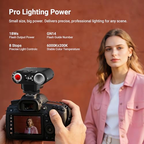 Image of NEEWER Z160U-C Camera Flash Speedlite Compatible with Canon, Compatible with Godox, 18Ws GN14 6000K TTL 1 /8000 HSS On Camera Flash Light with USB C 1100mAh Battery 1.4s Recycle 1100 Full Power Flashes