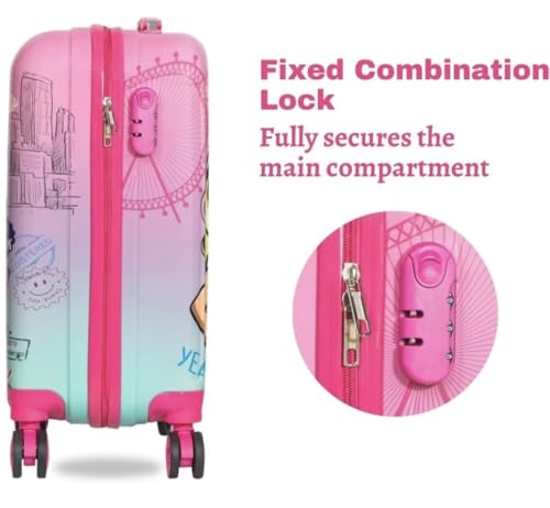 Image of ADSON Abs Kids Trolley 360 Rotating Luggage 360 Degree Wheels Non-Breakable 16 Inch Kids Hardsided Suitcase with 4 Wheels, 360 Degree Wheel Travel Trolley Bag (Design 25)