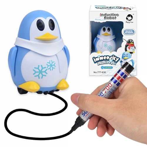 ynapmoc Innovative Penguin Induction Line Following Robot Toy, LED Light