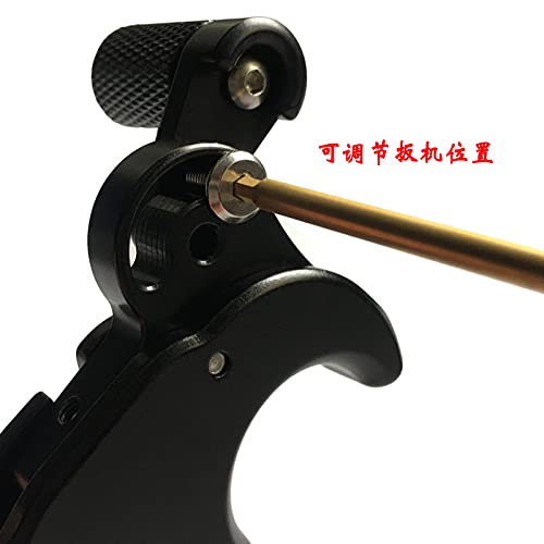 JIEXI HWYP Archery Release Aid 4-Finger Hand Held Bow Release Aluminum for Compound Bow Accessory (Black)