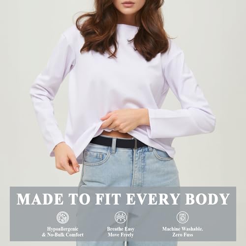 XZQTIVE No Show Invisible Elastic Belt for Women & Men, Adjuatable Stretch Belt with Flat Buckle for Jeans Pants Dreses4