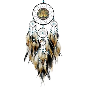 Large Dream Catchers for Bedroom Adult Brown Boho Dream Catcher Wall Decor Tree of Life Suncatcher Hanging for Boys Teen Room Decor Dorm Living Room Hanging Decoration Festival Gifts