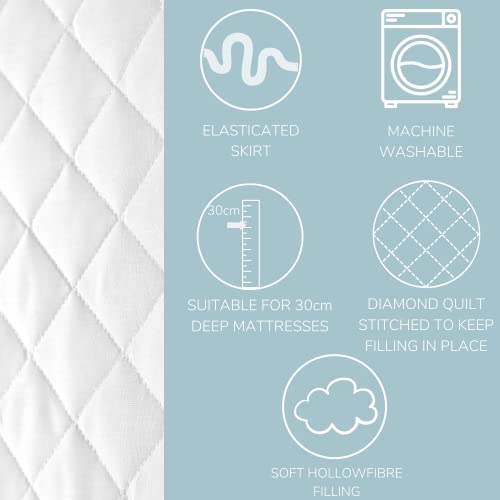 Quilted Super King Mattress Protector Deep Fit Protective Mattress Cover Luxury Anti-Allergenic White - Image 4