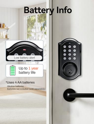 Keyless Entry Door Lock with Keypad, Electronic Deadbolt for Front Door - image 7