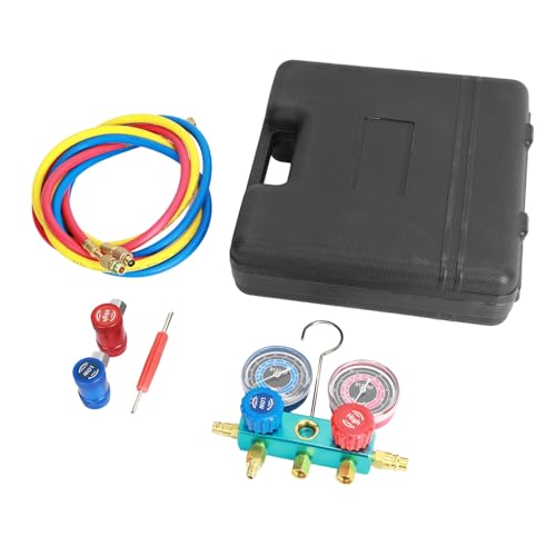 R1234yf Refrigerant Quick Coupler Adapter Set for Automotive AC Recharge, High Low Pressure Color-Coded Brass Connector with 1.2in Interface, Manifold Gauge Fitting for Vehicle AC Diagnosis Black