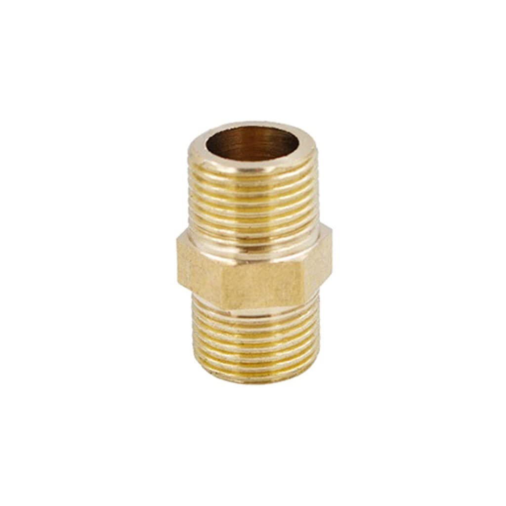 Brass Pipe Hex Nipple Fitting, 304 Stainless Steel BSP Male to Male Thread Quick Coupler Adapter - 1pc(DN10)