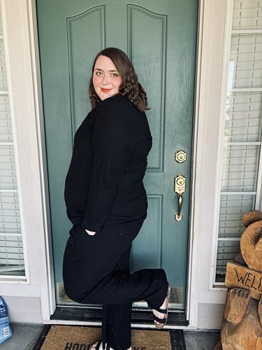 TIYOMI Plus Size Suits For Women 2 Piece Outfits Sweater Top & Wide Leg Pants XL-5XL3