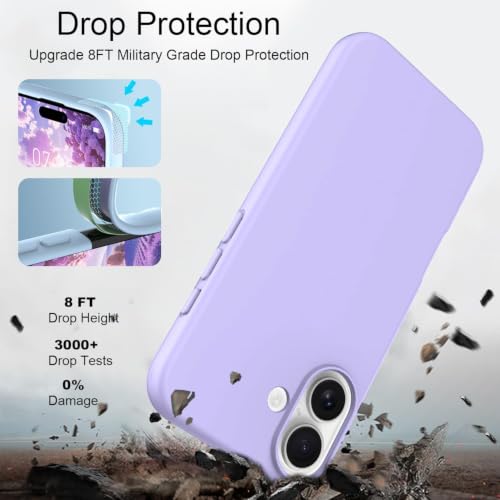 Image of DIZORO Compatible with iPhone 17 Case 6.3, Slim Liquid Silicone 3 Layers Full Covered Soft Gel Rubber Phone Cases Protective Back Cover 6.3 Inch - Purple