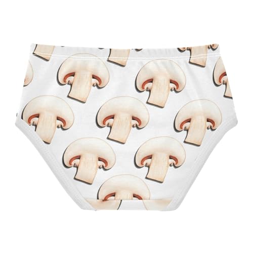 White Mushroom Slices Girl Panties Cute Toddler Underwear Floral Cotton Durable Kids Briefs Undies 2t2