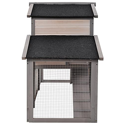Large Chicken Coop, 88" Outdoor Waterproof Wooden Chicken Coop, Wooden Rabbit Hutch, With Ventilation Door, Pull Out Tray And Double Runs, For Rabbits, Chickens, Cats, Small Animals #TOP5