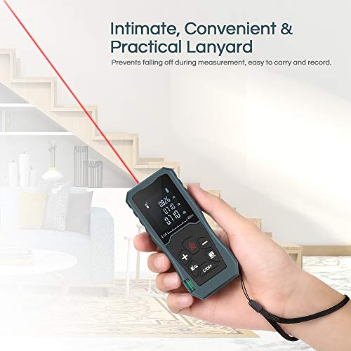 Digital Laser Distance Meter 197FT/ 60M,InLife Backlit LCD Laser Measure, Laser Measuring Device with Single-distance, Continuous, Area, Volume Measurement and Pythagorean Modes