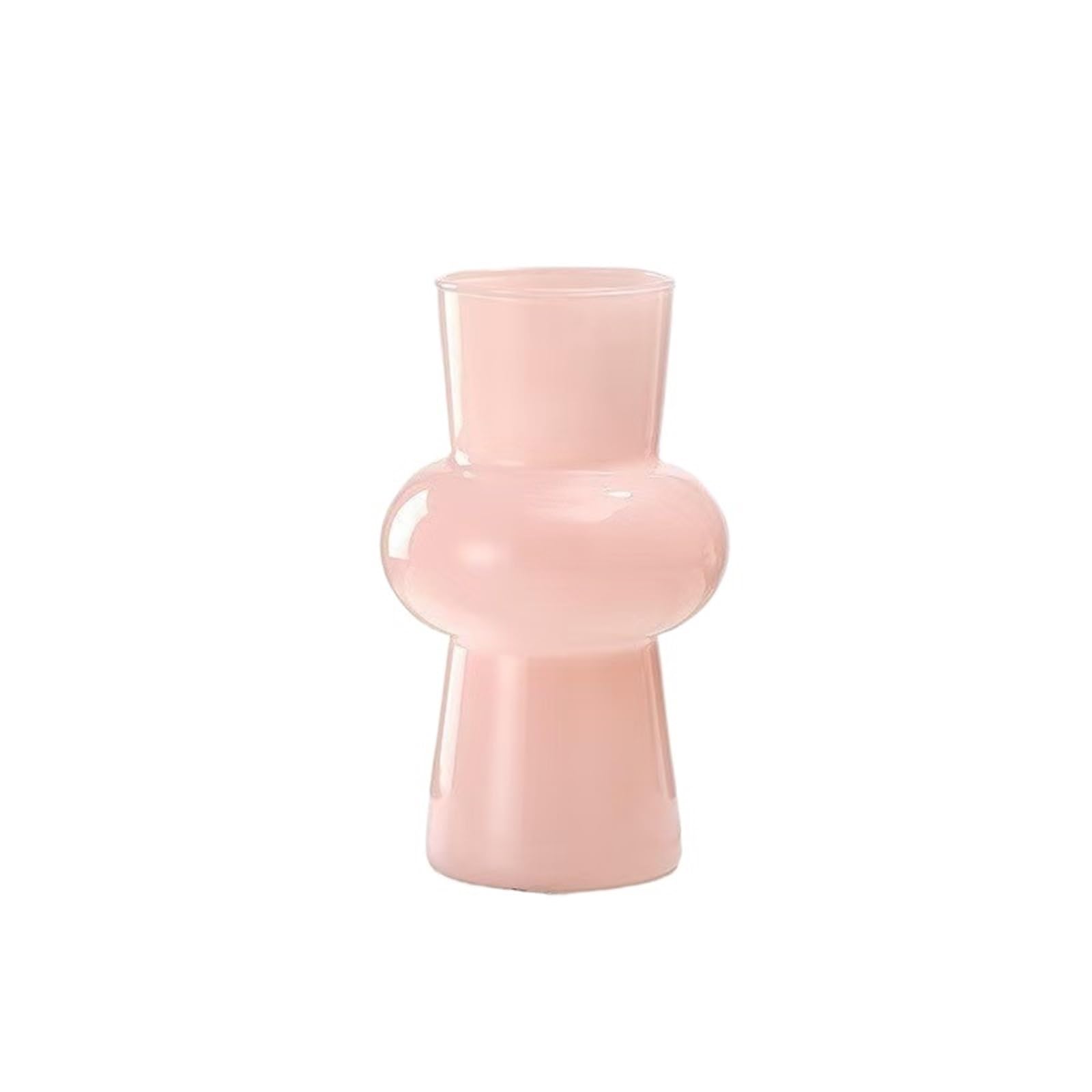 Geometric Vases Vintage Vase Glass Living Room Dining Table Ornament Colorful Home Decoration(Light pink)