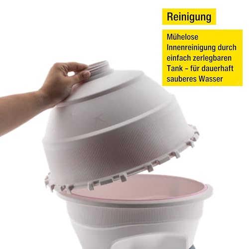 horizont Hühnertränke Optimus 25 L für bis zu 25 Hühner, inkl. Ersatztrinkschale, Zweiteiliger Wassertank - Geflügeltränke - Automatische Tränke - Wasserspender