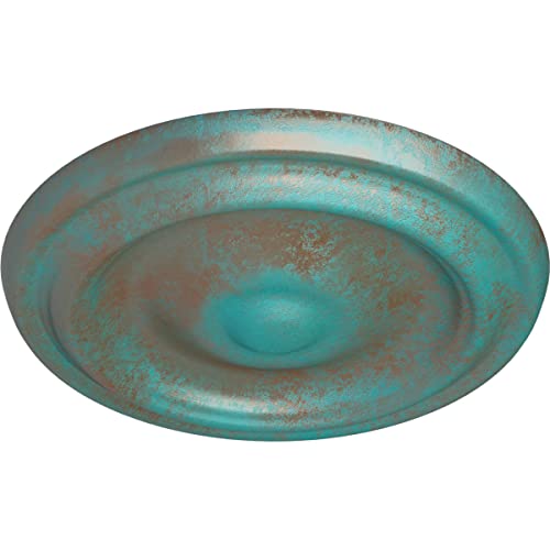 Image of 9 5 /8 inchOD x 1 1 /8 inchP Maria Ceiling Medallion (Fits Canopies up to 1 3 /4 inch), Copper Green Patina
